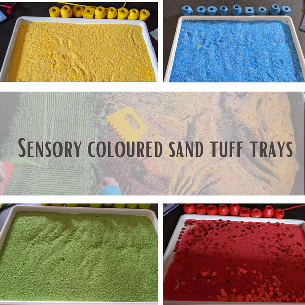 featured image thumbnail for post Edible Coloured Sand Tuff Tray